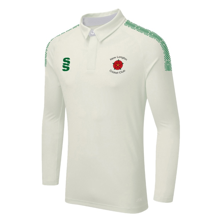 NEW LONGTON CC DUAL LONG SLEEVE CRICKET SHIRT (WOMENS)-Ivory